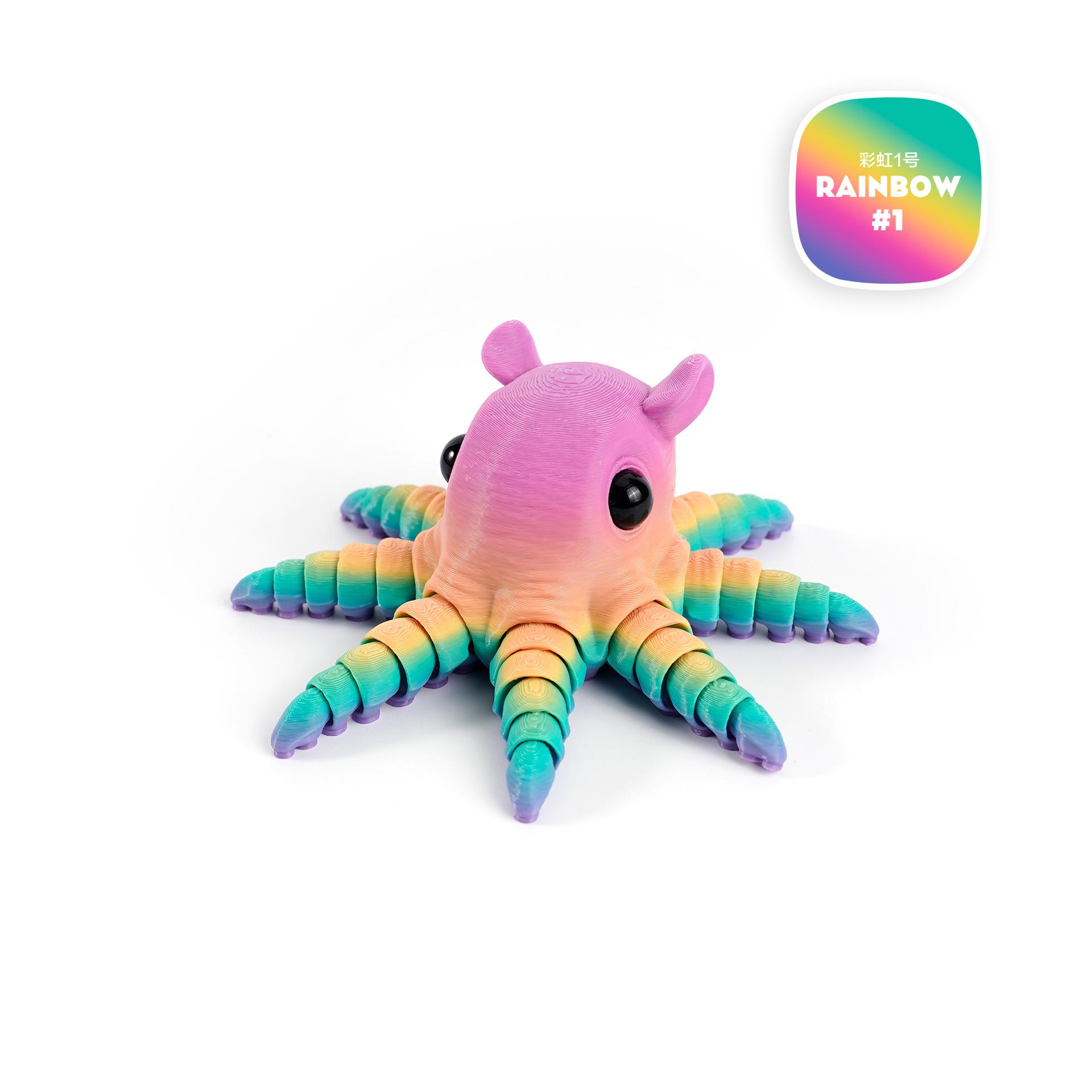 3D Printed Articulated Octopus Figurines Cute Home Room Car Decorations Desktop Miniatures Home Accessories