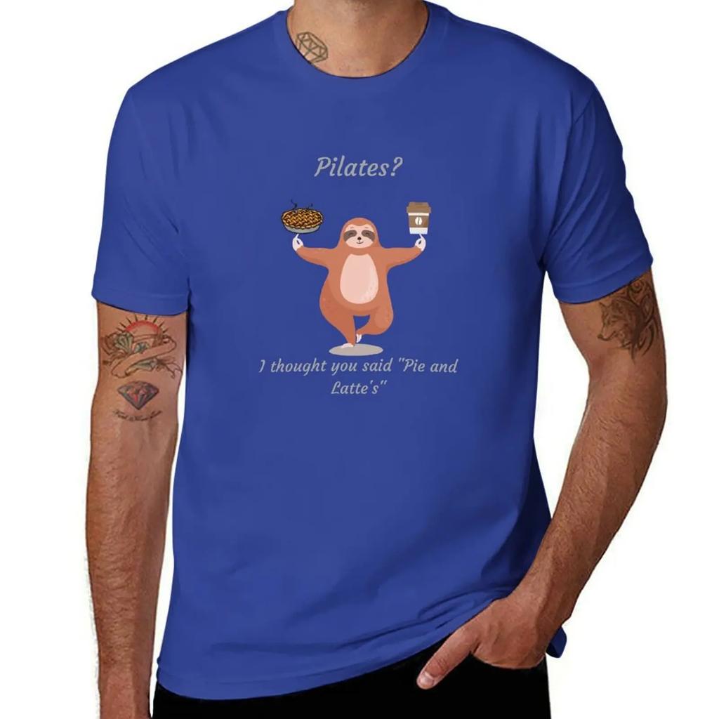 Sloth Pie Lattes TShirt Cheap Stuff Vintage Summer Top Men Tshirt