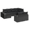 VidaXL Salon de Jardin avec Coussins 10 pcs, Canapés de Terrasse, Ensemble de Meubles de Patio, Mobilier d'Extérieur, Noir 3228895