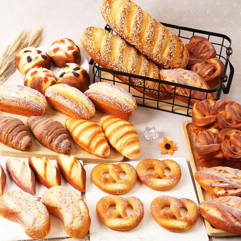 10.6Inch Artificial Bread Loaf,Simulation Bread Fake Bread Model for Kitchen Decoration Photography Props