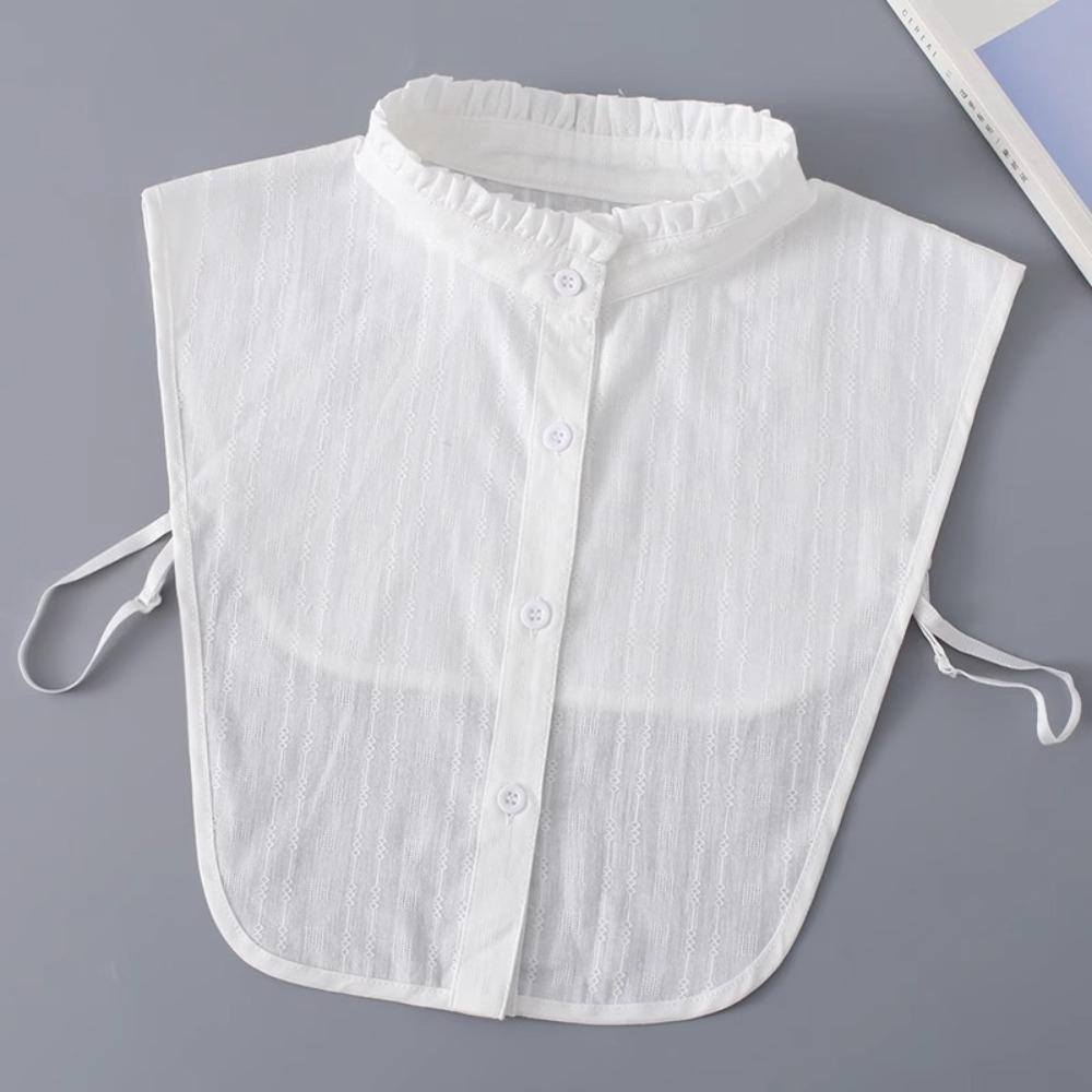

White Detachable Fake Collar Jacquard False Blouse Collar Retro Lace Lapel Half Shirt Female Style 5