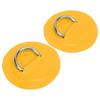 2 Pcs Inflatable Boat DRing Pad Patch PVC Durable Marine Stainless Steel Fixed Buckle(Yellow )