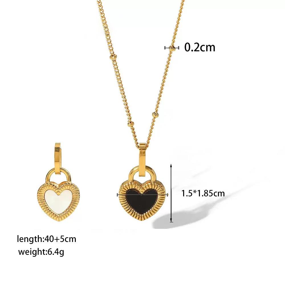 Elegant Personalized Double Heart Pendant Titanium Steel Necklace for Women