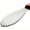 Deluxe Stainless Steel Butter Spreader, Equipped with A Wooden Handle and Featuring A Wide and Straight Blade Edge.