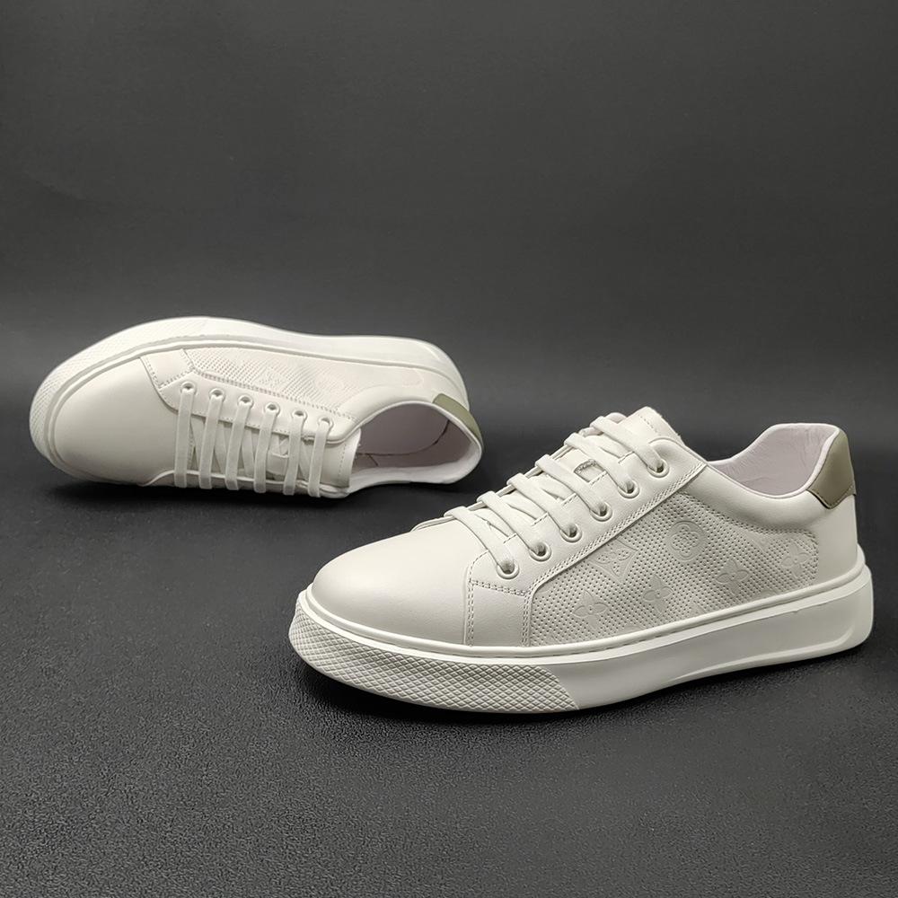 Leder-Board-Schuhe Herren Trend vielseitig Europäische Station Herrenschuhe Herren weiße Schuhe leichter Luxus High-End Schnürschuhe Slipper