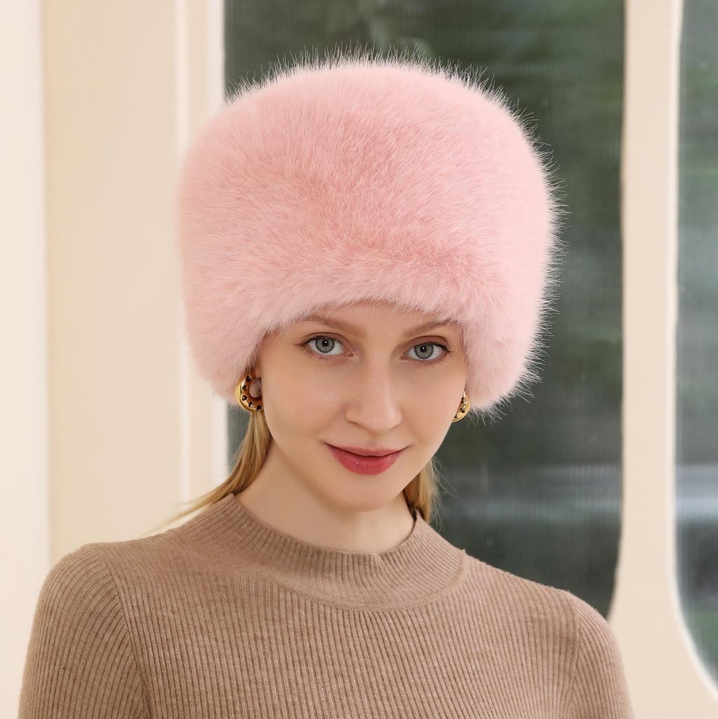 Hot Sale Fur Hat Women Warm Snow Ski Cap Female Faux Fox Fur Thick Warm Winter Hat Lady Windproof Russian Hat Ear Warmer Bonnet