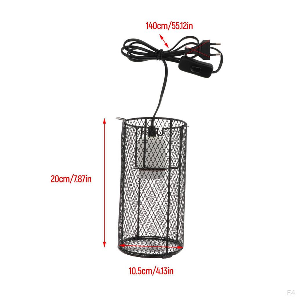 Reptile Cage Anti-scald Heating Lamp Shade Light Holder Bulb E27 EU Plug