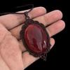Personality Gothic Blood-red Resin Black Oval-shaped Lacework Pendant Necklace for Women Halloween Dark Magic Jewelry Jewelry