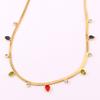 2026 New 18k Gold Plated Chain Necklace Women with Cubic Zircon,Green Stone Rainbow CZ Snake Necklace Adjustable Choker Jewekry
