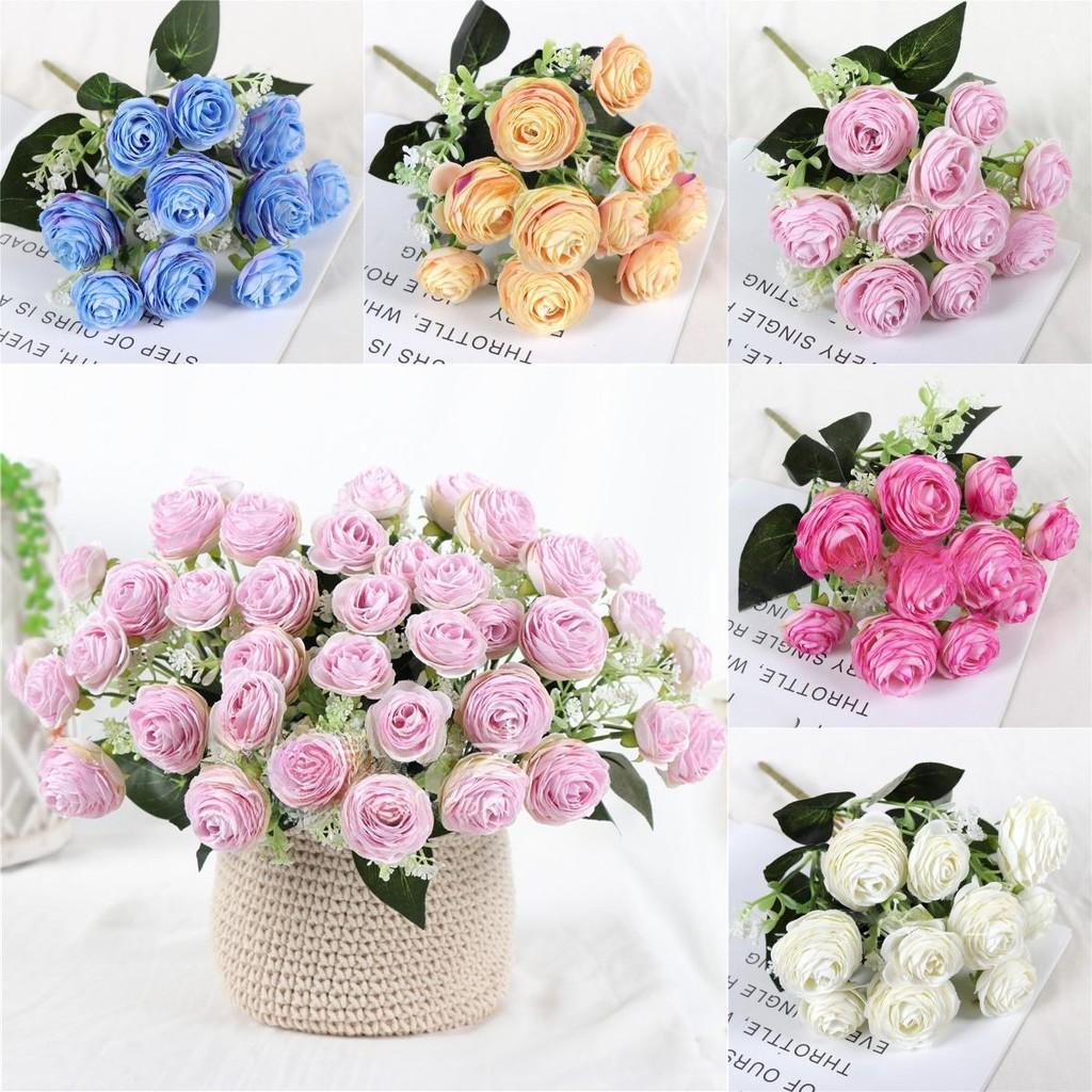 Artificial Rose Flower Bouquet With Silk Material For Home Wedding Decoration