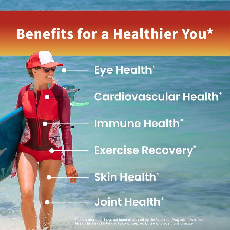 Airboy Natural Haematococcus pluvialis Astaxanthin: Supports eye skin, joint immunity, and vascular health; suitable for adults.