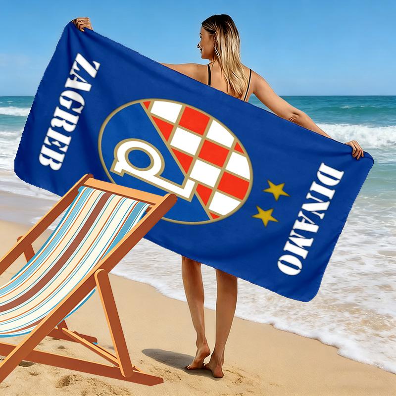 Dinamo Zagreb Print Strandtuch, Großes Weiches Schnelltrocknendes Handtuch für Strand Camping Schwimmen