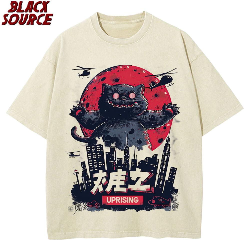 T Kawaii Cat Anime Tshirt Ramen Japanese Funny Graphic Tee Kawaii Noodle Cat Tee Shirt Women Short Sleeve Tshirt Harajuku S