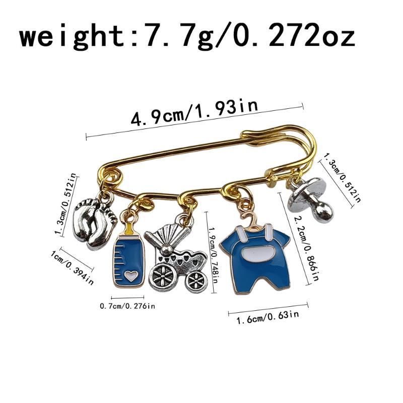 Cute Baby Arrival Enamel Safety Pin Brooch Creative Stroller Bottle Dummy Design Lapel Pin for New Parent Gift