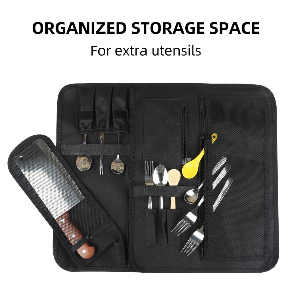 Portable Chef Knife Bag Kitchen Knife Roll Bag Carry Case Bag Kitchen Cooking Chef Knife Carrying Storage Pockets Knife Bag Case