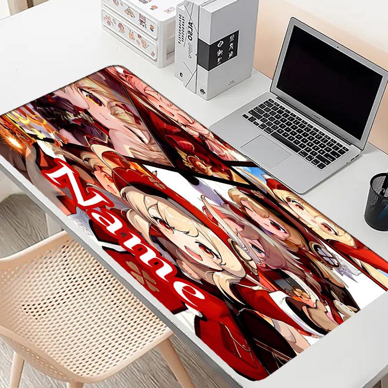 Personalizowana podkładka pod mysz z imieniem i wzorem Genshin Impact, Mata na biurko do laptopa PC, Dekoracyjna mata na biurko do domu, Podkładka pod klawiaturę, Prezent