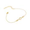 Korean Geometric Zircon Bracelet For Women Fashion Circle Butterfly Charm Titanium Steel Chain Bangle Girl Elegant Party Jewelry