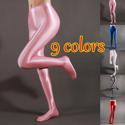 Collants élastiques opaques grande taille pour femmes, bas brillants, taille haute, haut lisse