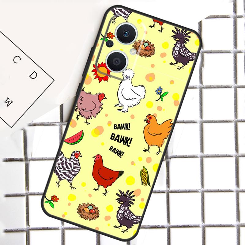 

Cartoon Chicken Rooster Phone Case For OPPO Reno 13F 13 12 11 14 F 10 Pro 8T 7 8 Lite OPPO Find X9 X6 X5 X8 Pro Cover OPPO Reno14 Pro
