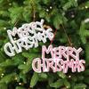 Plastic Merry Christmas Letter Pendant English Letter Welcome Signs Christmas Hanging Ornament Red Green Xmas Tree Ornaments
