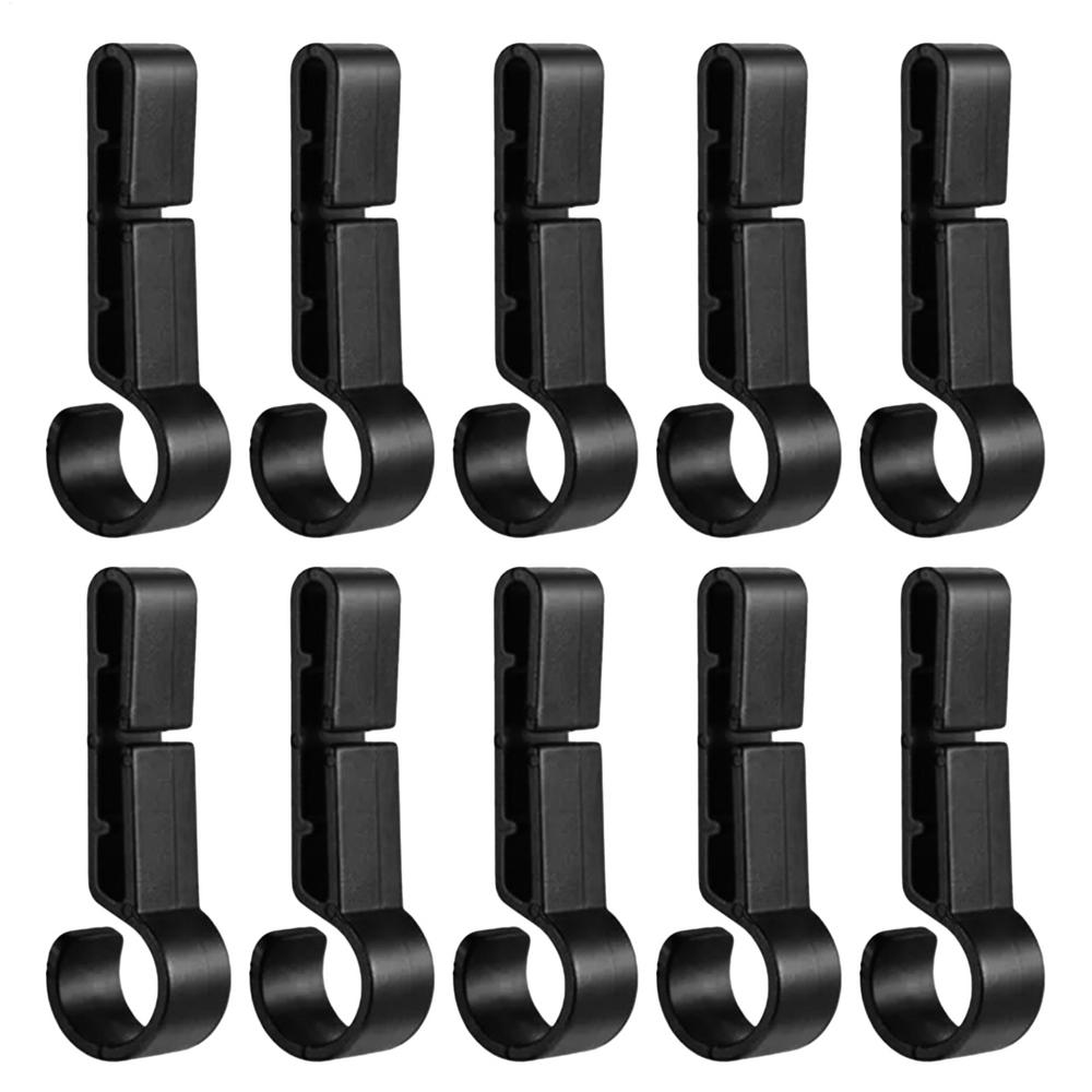 10Pcs Plastic Helmet Clips Attachment Head Light Clamps Black Set Non-Slip Headlamp Hard Hat Safety Caps Hook Outdoor Tools