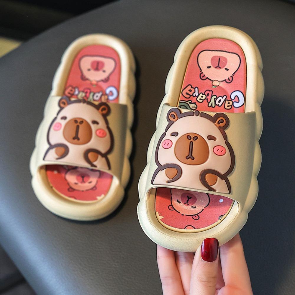 Thickened Cute Capybara Slippers Anti-slip Children's Bathroom Sandals  Girls