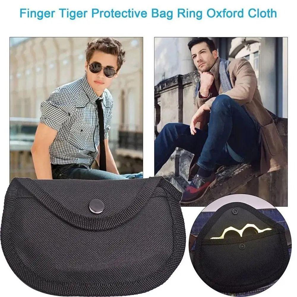 1Pcs Lining Fist Ring Finger Tiger Bag New Shockproof Only Bag Iron Four-finger Cloth Cover Unisex Soft Hanging Buckle Bag
