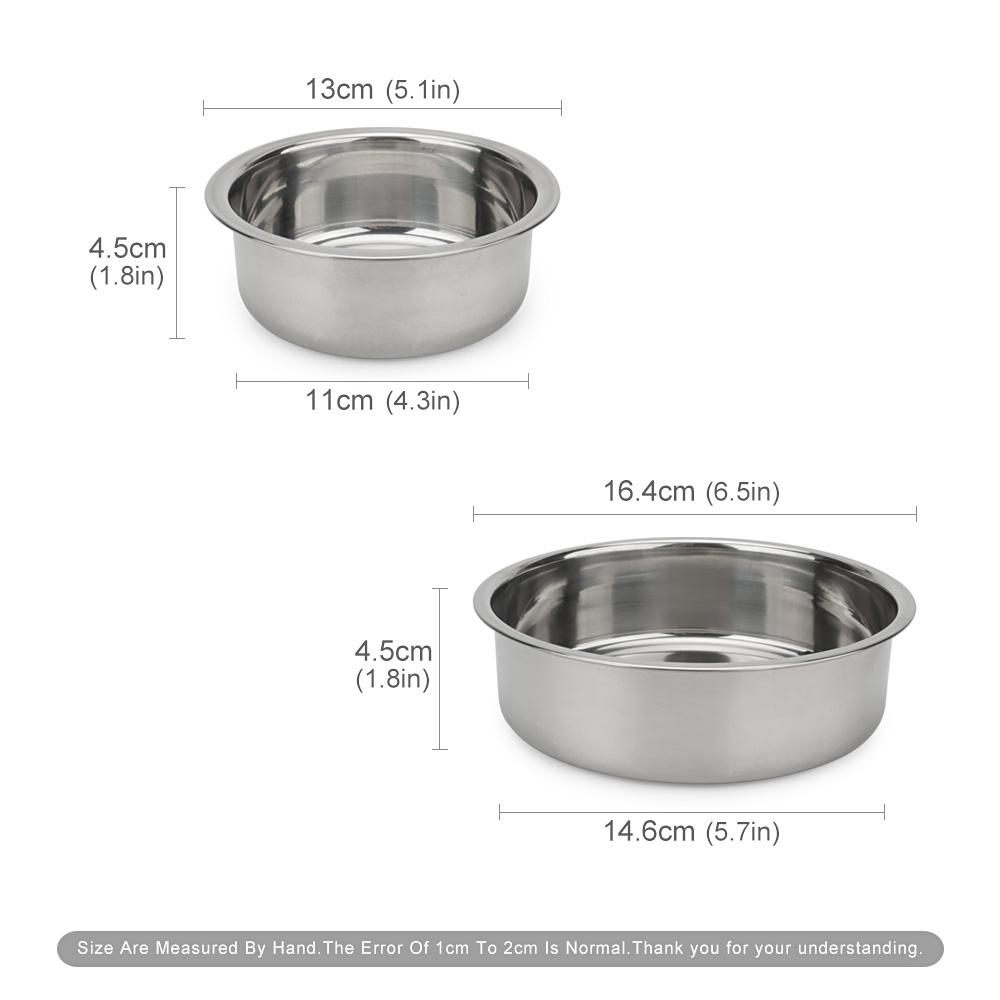 Round Stainless Steel Dog Bowl Pet Cat Water Bowl For Small Medium Dogs