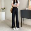Split Wide-Leg Pants Women Summer Thin High-Waisted Loose Slim Draped Suit Straight Pants Dragged Casual Pants