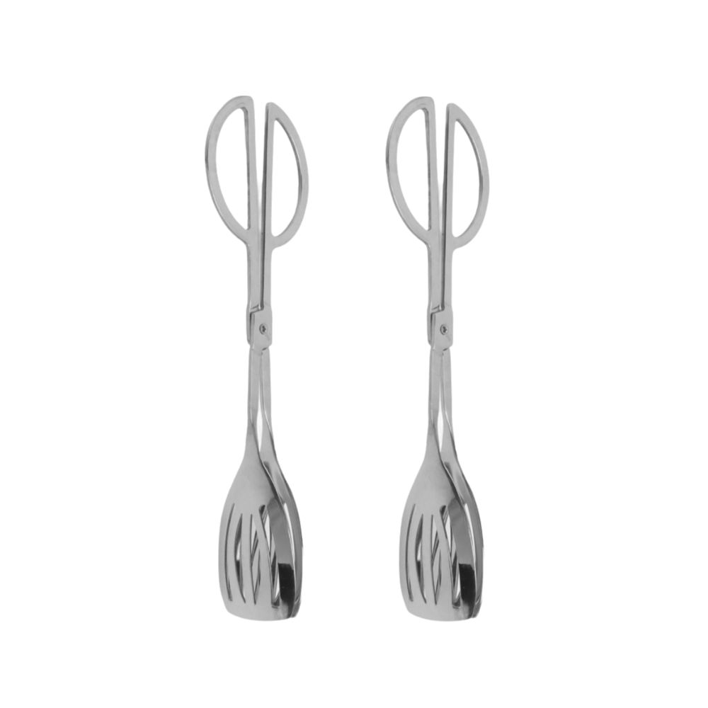 2 PCS Silver Food Tongs Stainless Steel Buffet Tongs Practical Serving Tongs Home Kitchen