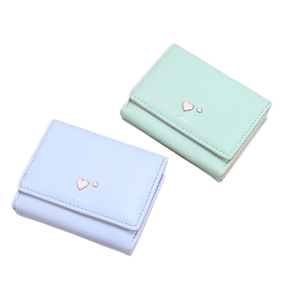 Fashion Cartoon Coin Purse PU Leather Heart Card Bag Large Capacity Coin Pocket Student