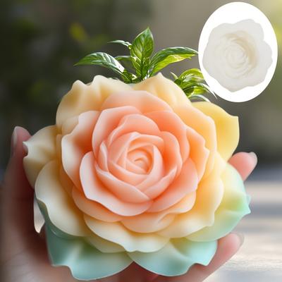 3D Large Peony Flower Candle Silicone Mold Blooming Rose Flower Resin Molds Mother's Day Gift Wedding Decor Flower Gypsum Mould