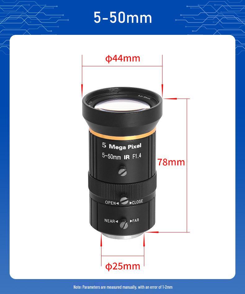 FA Industrial Zoom Lens Series: 6-60mm/5-50mm/10-50mm Low Distortion C-Mount for Machine Vision