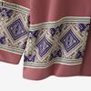 ZANZEA Women Ethnic Print Casual Round Neck Loose Long Sleeve Cardigan Blouse