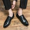 Men Black Dress Loafers Formal Leather Brown Business Shoes Tuxedo Wedding Blazers Saddle Shoes Plus Size