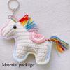Handmade DIY Rainbow Horse Zodiac Pony Pouch Doll Keychain Hanging Ornament DIY Fabric Package Knitting Present [Material Kit]