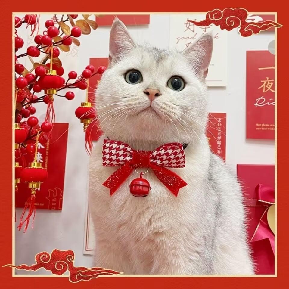 

Cat Wedding Accessories Collar Flower Bow Festive Pet Wedding Gentleman Pet Bow Tie One size fits all, neck circumference 18-32cm