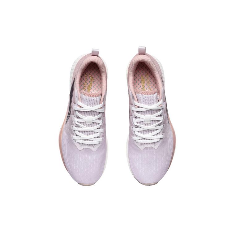 Li Ning Red Hare 4 Amorti Antidérapant Résistant à l'Abrasion Basse Tige Chaussures de Course Femmes Rose Blanc Noir ARMR004-3