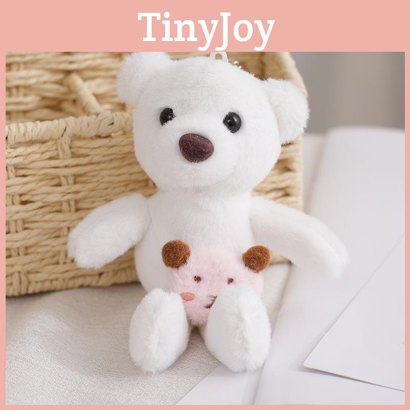 Adorable Plush Backpack Bear Keychain Cute Fluffy Stuffed Doll Pendant