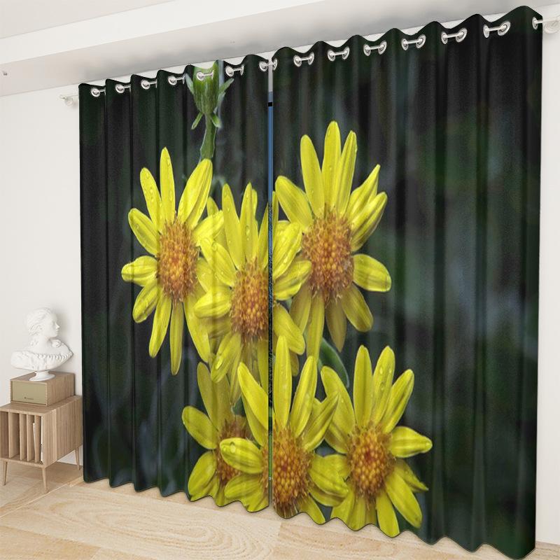 Daisy Curtain Cloth Bedroom Living Room Balcony Blackout Curtain Office Hotel Insulation Curtain