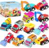 Car Toys for Ages 3-5 Kids, 12pcs Pull Back Cars Truck Vehicles Set for Boys Girls, Mini Assorted Construction Vehicle Toy Party Favors, Potty