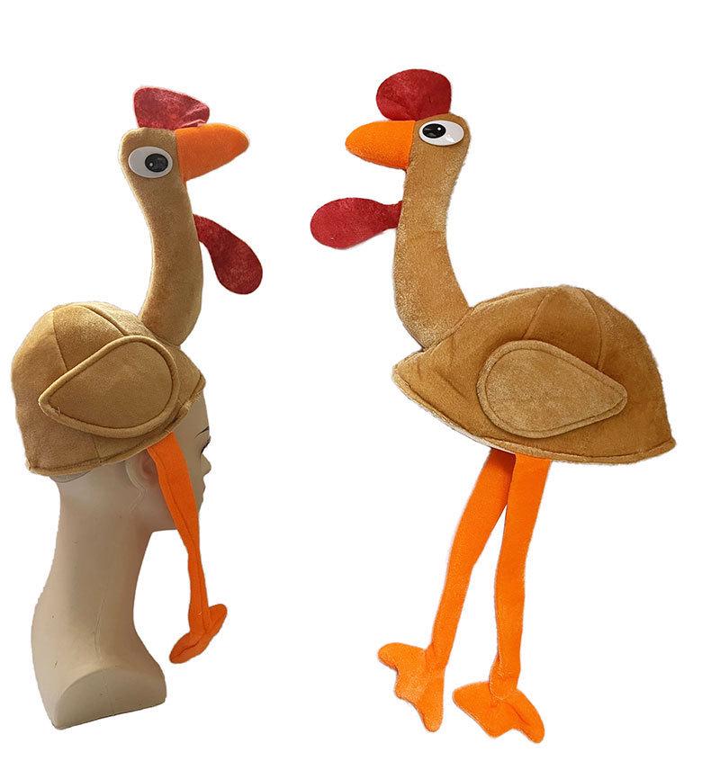 Thanksgiving Cartoon Turkey Plush Hat Decoration