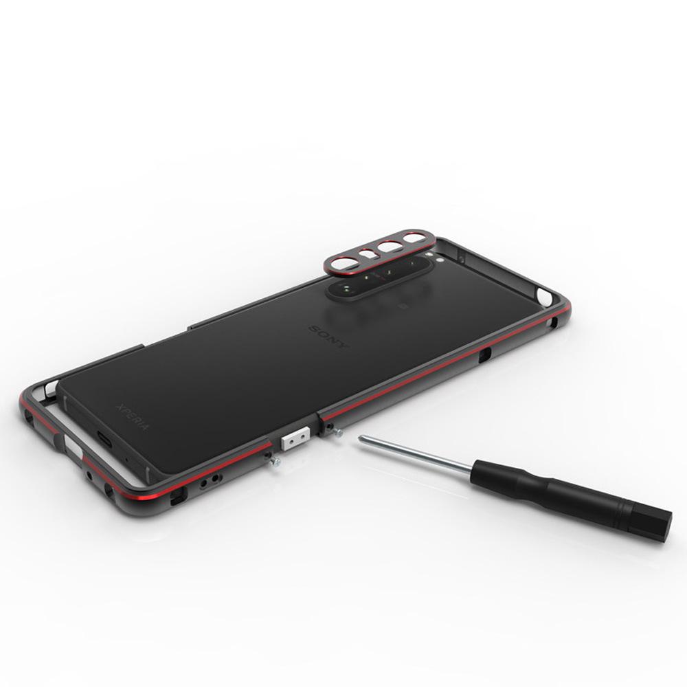 Custodia protettiva Sony Xperia 1 III/X10 III con telaio in metallo e chiusura a vite Aurora