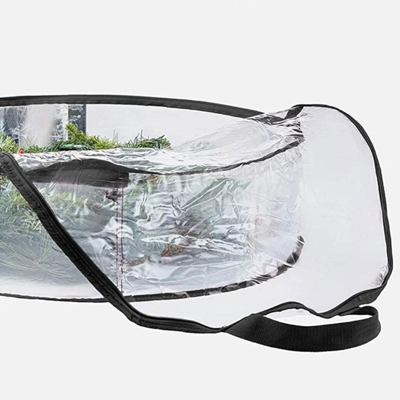 Christmas Wreath Storage Bag Garland Wreath Container Case Round Shaped Decorations Holiday Ornament Pouch