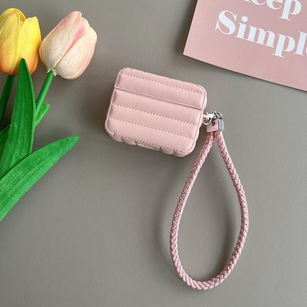 Leather For AirPods 1/2/3/Pro 2 Case Fashion Striped Style Wireless Headset Cover Headphone Soft Anti Drop Shell Preventing