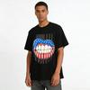American Flag Lips Print Casual Trendy Short Sleeve T-Shirt Pure Cotton T-shirt