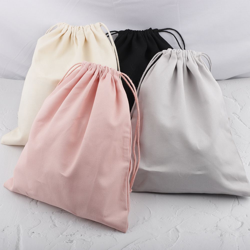 Baumwoll-Canvas Innentaschen Kordelzugbeutel Rosa Grau Schwarz Beige Farbe Geschenkverpackungsbeutel Aufbewahrungstasche für Handtaschenzubehör