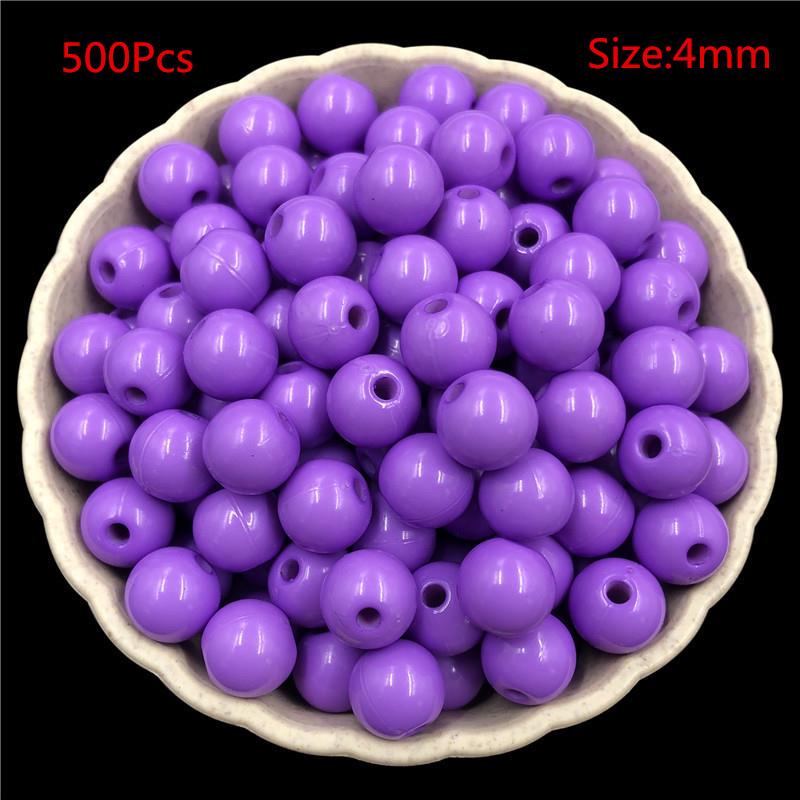 4mm/500 stk Bakte farge hirseperler Glassperler løse perler Kryssperler DIY Materiale Ensfarget risperler DIY perler Håndlagde løse plastperler