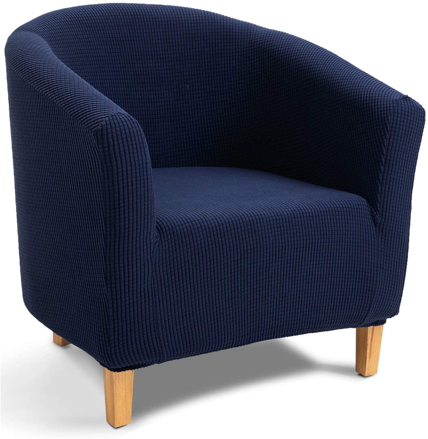 

Эластичный жаккардовый чехол для гостиной, барного стула, чехол для клубного кресла, чехол для учебы, ванна, стул, чехол для дивана, протектор темно-синий