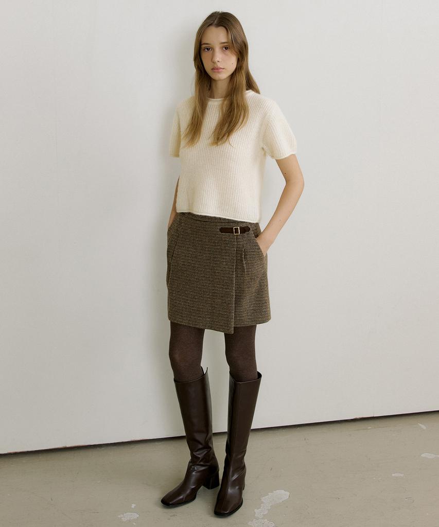 Otte Alia Alpaca Check Skirts_Brown